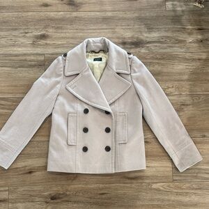 J Crew 100% wool Peacoat in sand. Women’s size 6.